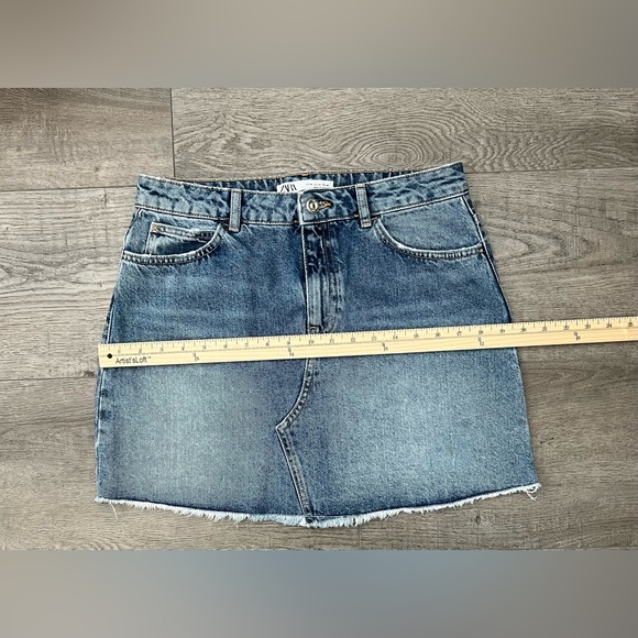 🆕ZARA Denim Collection Mini Skirt | Color: Blue | Size: M-28 - Picture 12 of 16